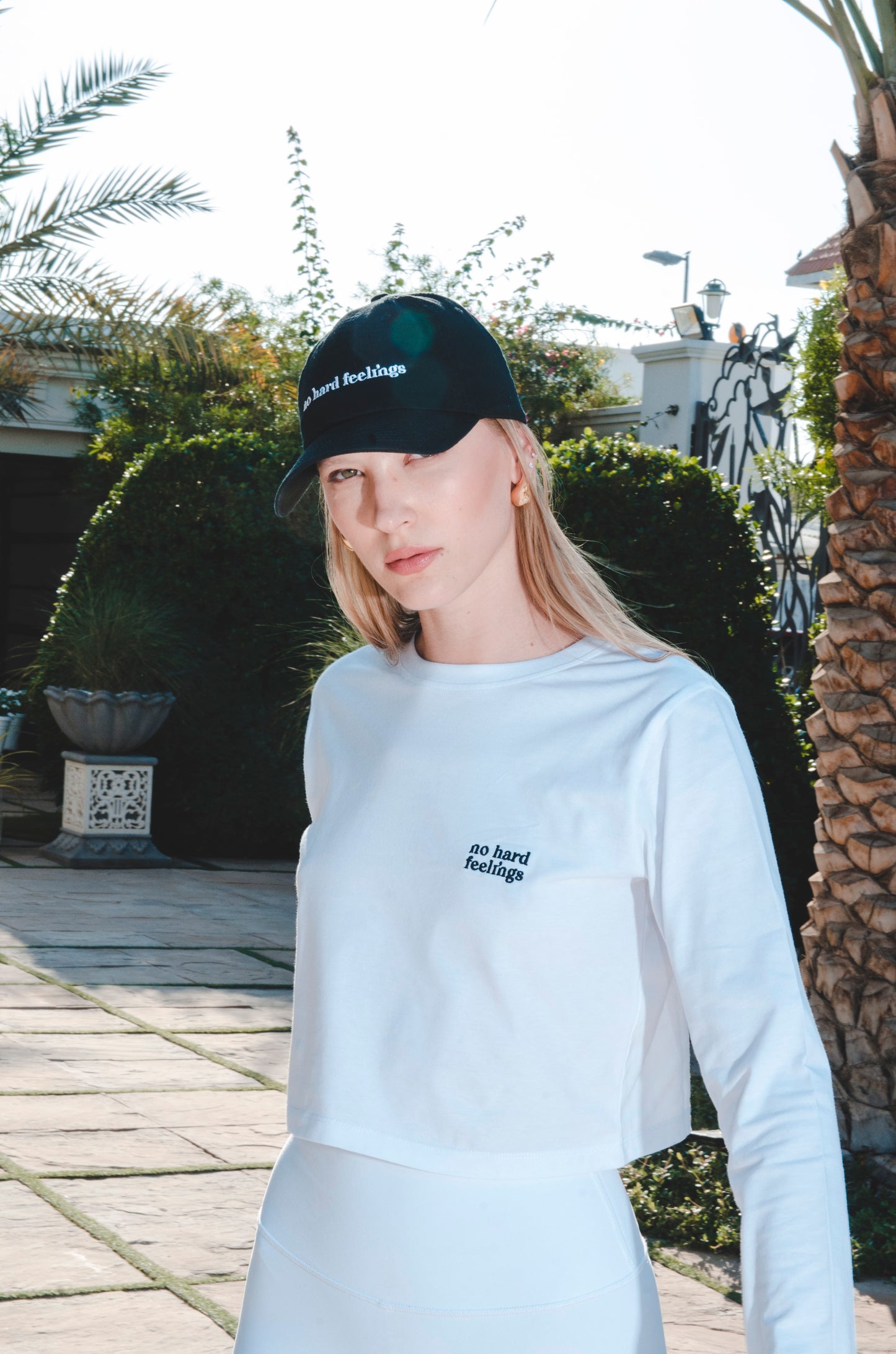 White Long Sleeve Crop Top