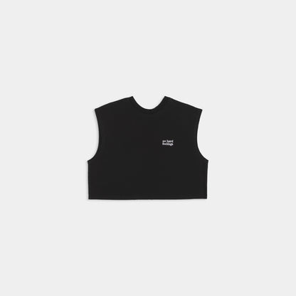 Black No Sleeve Crop Top