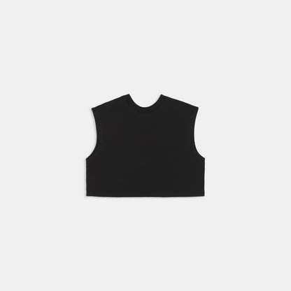 Black No Sleeve Crop Top