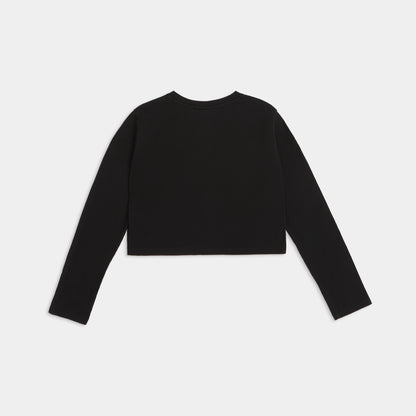 Black Long Sleeve Crop Top