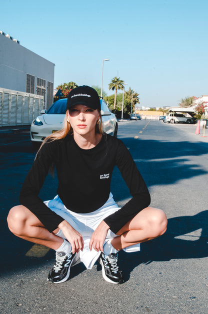 Black Long Sleeve Crop Top